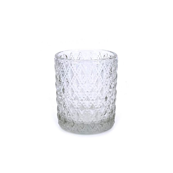 浮雕花紋玻璃杯燭台2