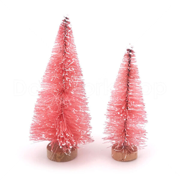 粉紅聖誕樹松針雪樹