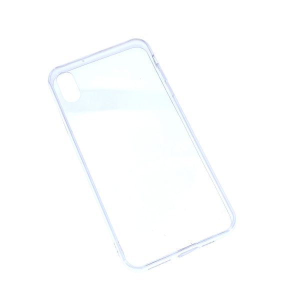 iPhone XS Max透明硬底軟邊凹槽滴膠電話殼
