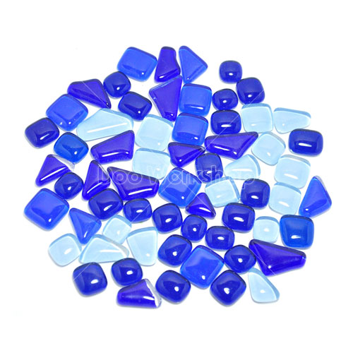 不規則圓角水晶馬賽克-藍混色